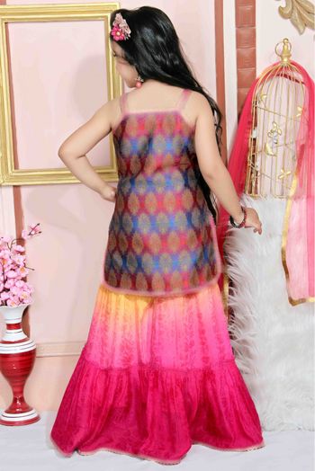 Brocade Party Wear Sharara Suit In Multicolour Colour