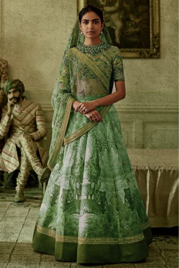 Chennai Silk Lehenga Choli In Green Colour LD3880275 A