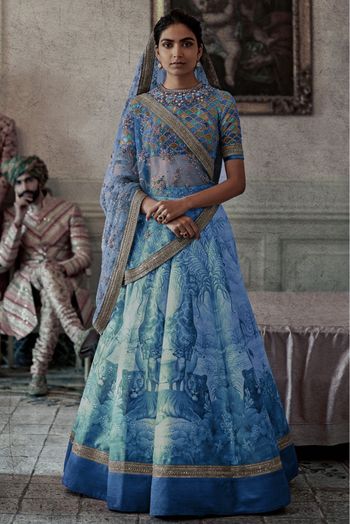 Chennai Silk Lehenga Choli In Sky Blue Colour LD3880274 A