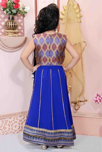 Faux Georgette Party Wear Lehenga Choli In Blue Colour