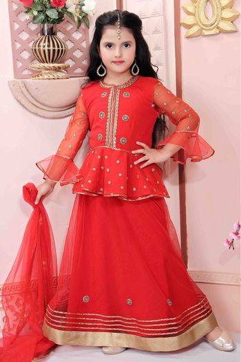 Wedding Wear / Party Wear Baby Pink Lehenga Choli Set with Dupatta –  thekurtalady