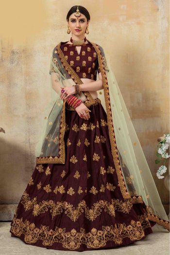 Silk Lehenga Choli In Brown Colour - LD3880243