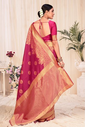 Banarasi Silk Woven Saree In Red Colour - SR5010072