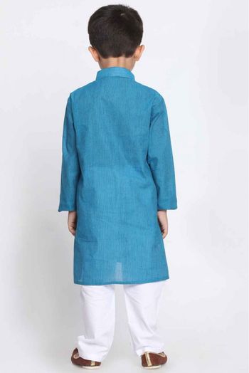 Cotton Party Wear Kurta Pajama In Blue Colour - BK4350960