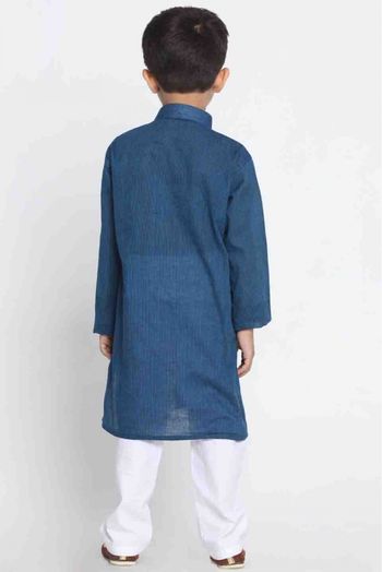 Cotton Party Wear Kurta Pajama In Blue Colour - BK4350962