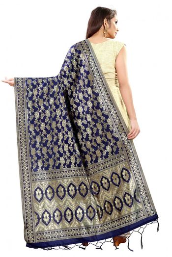 Banarasi Silk Woven Dupatta In Blue Colour - DU1354358