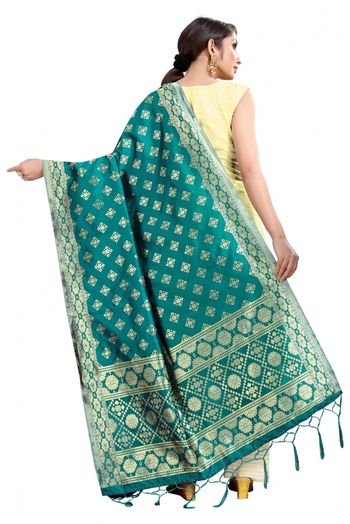 Banarasi Silk Woven Dupatta In Green Colour - DU1354349