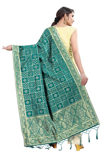 Banarasi Silk Woven Dupatta In Green Colour - DU1354354