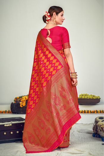 Banarasi Silk Woven Saree In Pink Colour - SR5010060