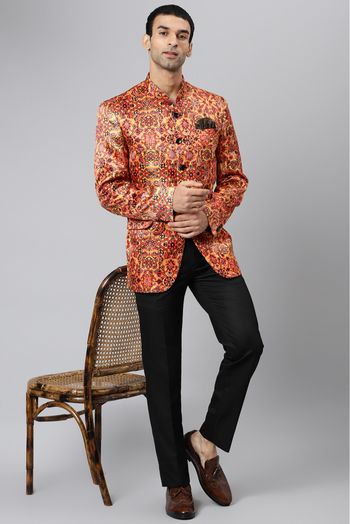 Polyester Viscose Jodhpuri Suit In Multicolour Colour