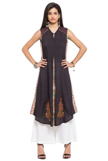 Plus Size Cotton Kurti In Black Colour Size Available Upto 66 - KR2710228