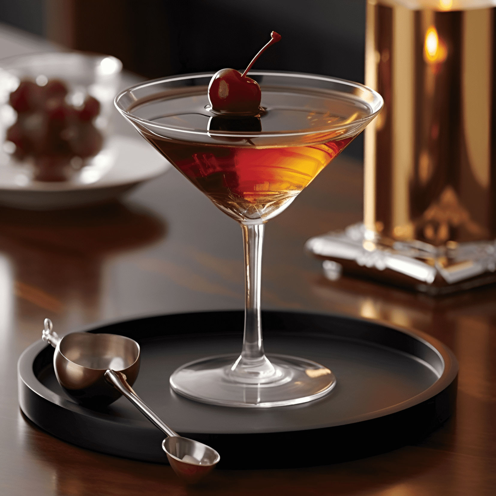 Manhattan in Martini Glass