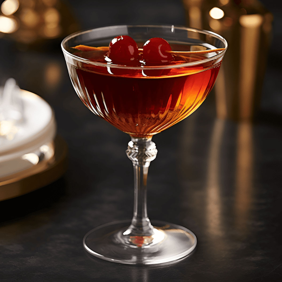 Manhattan in Martini Glass