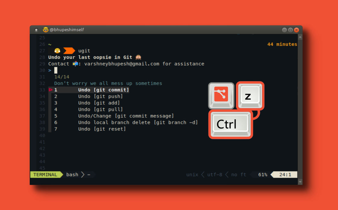 Undo your last git mistake with ugit