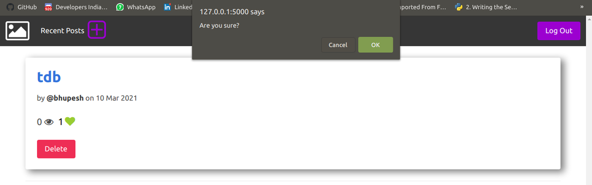 delete post mima demo
