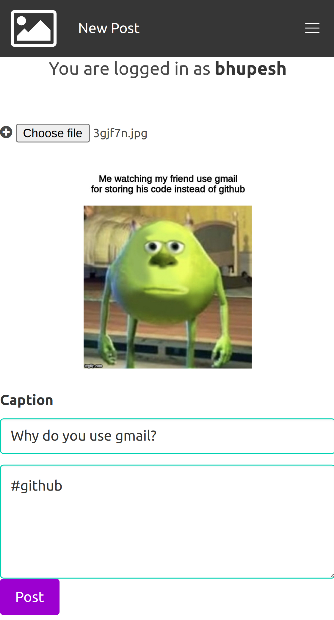 post create demo mima