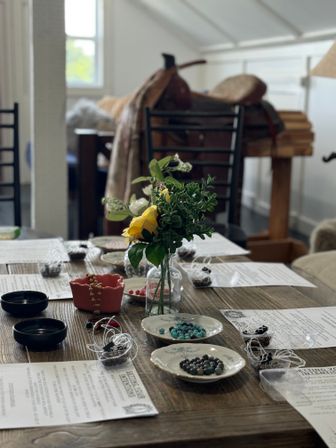 Mustangs & Malas: Intentional Jewelry Making with Pastry Brunch & Mimosas at the Farm!  image 43