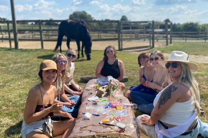 Unbridle Your Creativity: Mala Making, Mimosa Sipping, and Horse-Themed Fun & Photos at Breakaway Ranch Surrounded by Horses! image 5