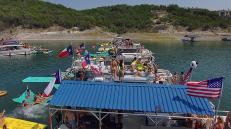 Big Tex Party Boats: Party Barge Double Decker and Tritoon Charters with Captain, Waterslide, YETI and more image 24