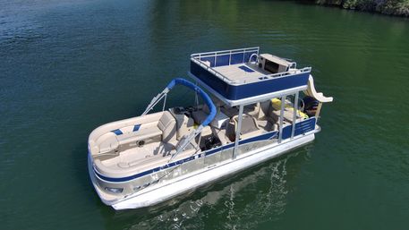 Big Tex Party Boats: Party Barge Double Decker and Tritoon Charters with Captain, Waterslide, YETI and more image 32