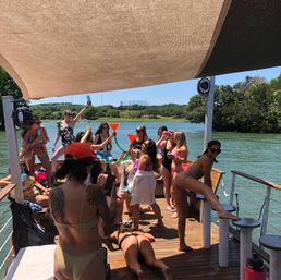 Big Tex Party Boats: Party Barge Double Decker and Tritoon Charters with Captain, Waterslide, YETI and more image 68