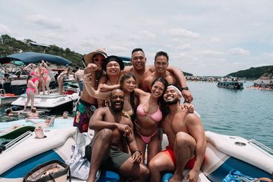 Big Tex Party Boats: Lake Travis - Party Barge, Double Decker, and Tritoon Charters with Captain, Waterslide, YETI and more image