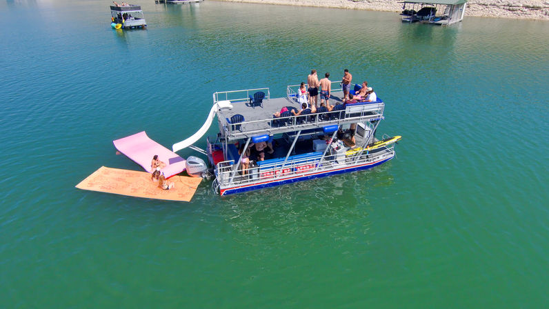 Big Tex Party Boats: Lake Travis - Party Barge, Double Decker, and Tritoon Charters with Captain, Waterslide, YETI and more image 27