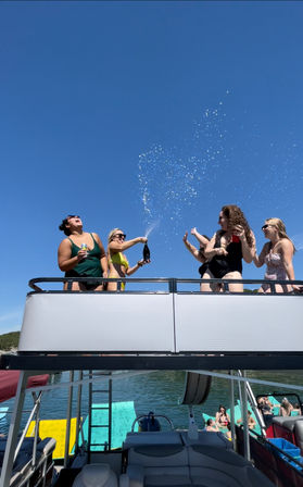 Big Tex Party Boats: Party Barge Double Decker and Tritoon Charters with Captain, Waterslide, YETI and more image 2