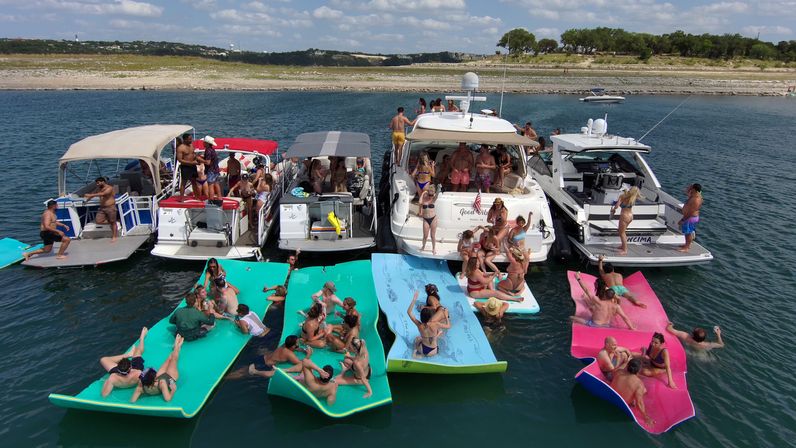 Big Tex Party Boats: Party Barge Double Decker and Tritoon Charters with Captain, Waterslide, YETI and more image 29