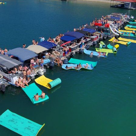 Big Tex Party Boats: Party Barge Double Decker and Tritoon Charters with Captain, Waterslide, YETI and more image 12