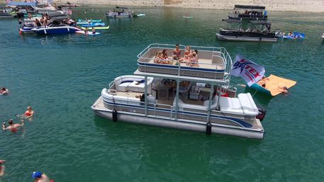 Big Tex Party Boats: Party Barge Double Decker and Tritoon Charters with Captain, Waterslide, YETI and more image 35