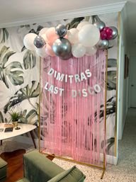 Bachelorette Airbnb Decor with Backdrops, Balloon Garlands, Bride Room, Fridge Stocking image 31