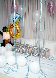 Beautiful Airbnb Decor with Backdrops, Balloon Garlands & Bride Room image 8