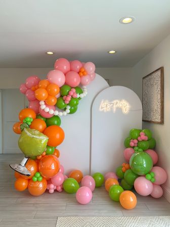 Bachelorette Airbnb Decor with Backdrops, Balloon Garlands, Bride Room, Fridge Stocking image 38