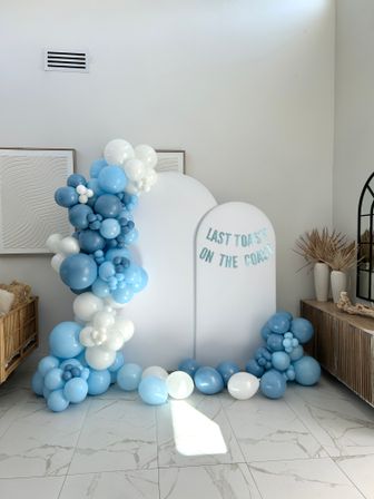 Bachelorette Airbnb Decor with Backdrops, Balloon Garlands, Bride Room, Fridge Stocking image 66