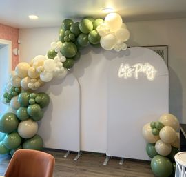 Bachelorette Airbnb Decor with Backdrops, Balloon Garlands, Bride Room, Fridge Stocking image 22
