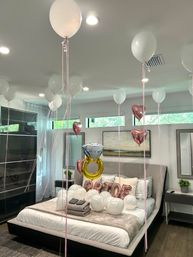 Bachelorette Airbnb Decor with Backdrops, Balloon Garlands, Bride Room, Fridge Stocking image 26
