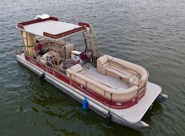 13-Person 29' Aloha Double Decker with Waterslide on Lewisville Lake (BYOB) image 4