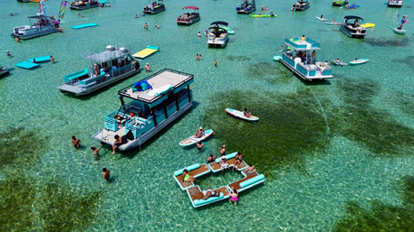 Luxury Private Crab Island 18-Seater Pontoon with Restroom image 2
