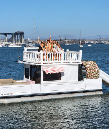 Insta-Worthy Wonderboat Rental with Inflatable Slide, Jungle-Themed Deck & More (BYOB) image 1