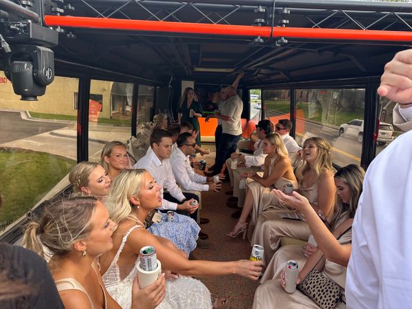 Open-Air BYOB Private Party Bus with Arcade, DJ, Bartender & Restroom On Board with Grooveline Party Bus image 20