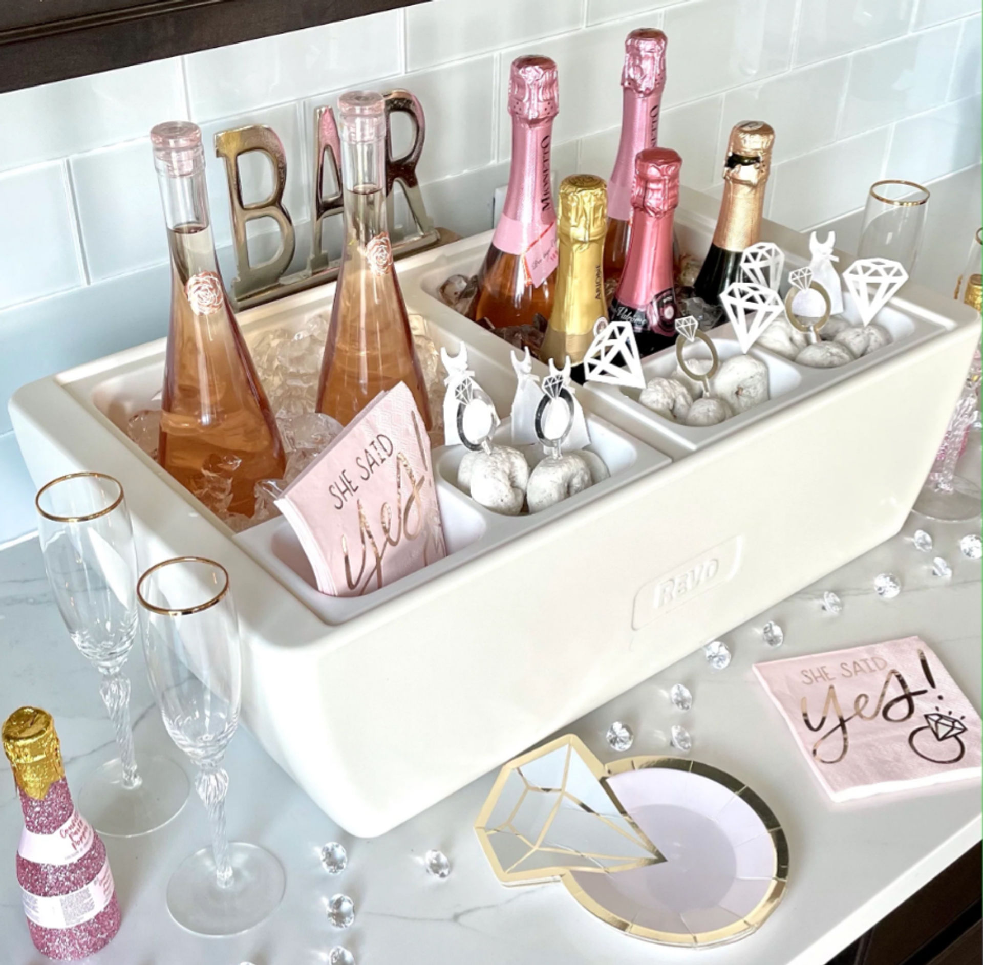 Boozy Mobile Mimosa Bar Set Up with Champagne, Custom Bar Sign, Juice and  More