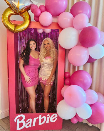 Barbie Life-Sized Decoration Setup with Iconic Box, Balloons, Tinsel, Delivery & Setup image 5