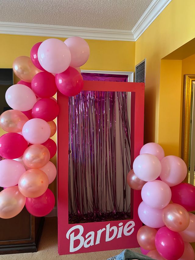 Barbie Life-Sized Decoration Setup with Iconic Box, Balloons, Tinsel, Delivery & Setup image 4