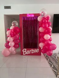 Barbie Life-Sized Decoration Setup with Iconic Box, Balloons, Tinsel, Delivery & Setup image 3