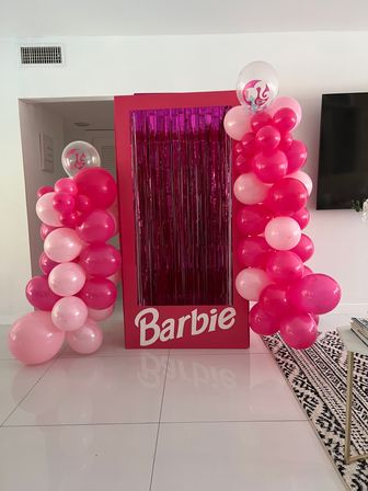 Barbie Life-Sized Decoration Setup with Iconic Box, Balloons, Tinsel, Delivery & Setup image 5