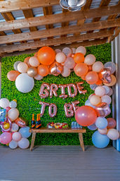 Pre-Arrival Party Setup With Balloon Arch, Sparkling Wine and Charcuterie Board image 1