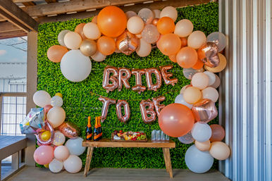 Pre-Arrival Party Setup With Balloon Arch, Sparkling Wine and Charcuterie Board image 9