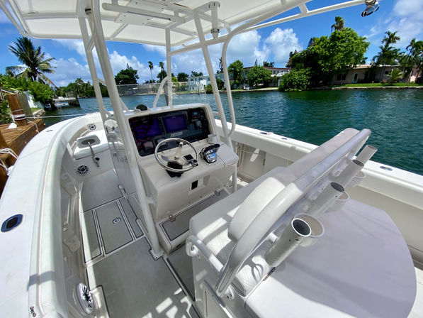 Jupiter Luxury BYOB 33ft Party Boat with Captain, LED Speaker Lights, Sea Deck, Vinyl Seats & Jet-Ski Add-Ons image 7