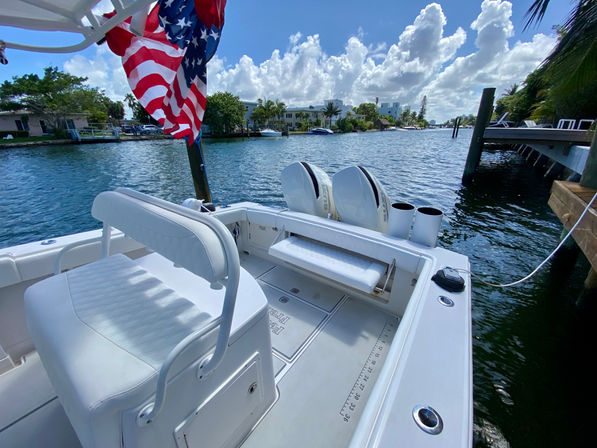 Jupiter Luxury BYOB 33ft Party Boat with Captain, LED Speaker Lights, Sea Deck, Vinyl Seats & Jet-Ski Add-Ons image 14